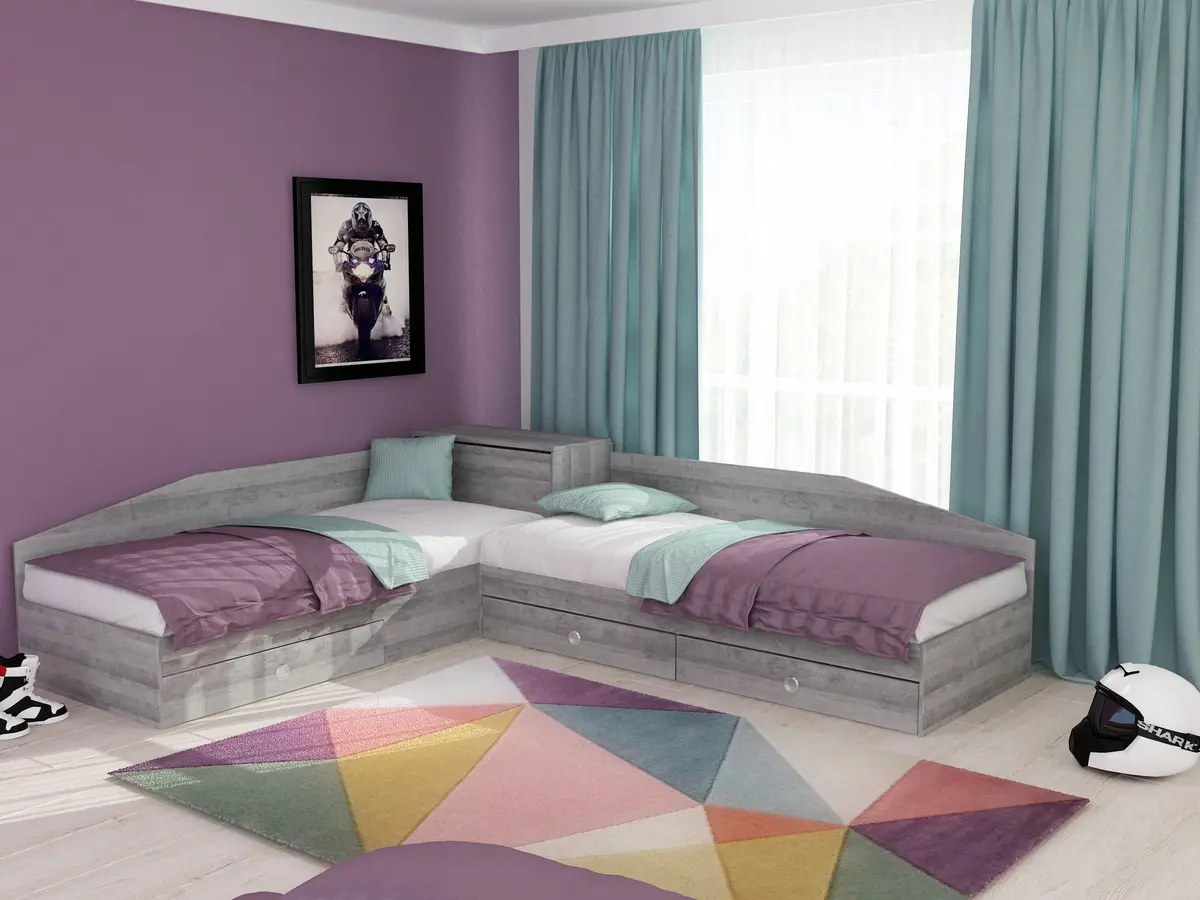 Къде е най-подходящо да позиционираме единично легло в просторна детска стая?